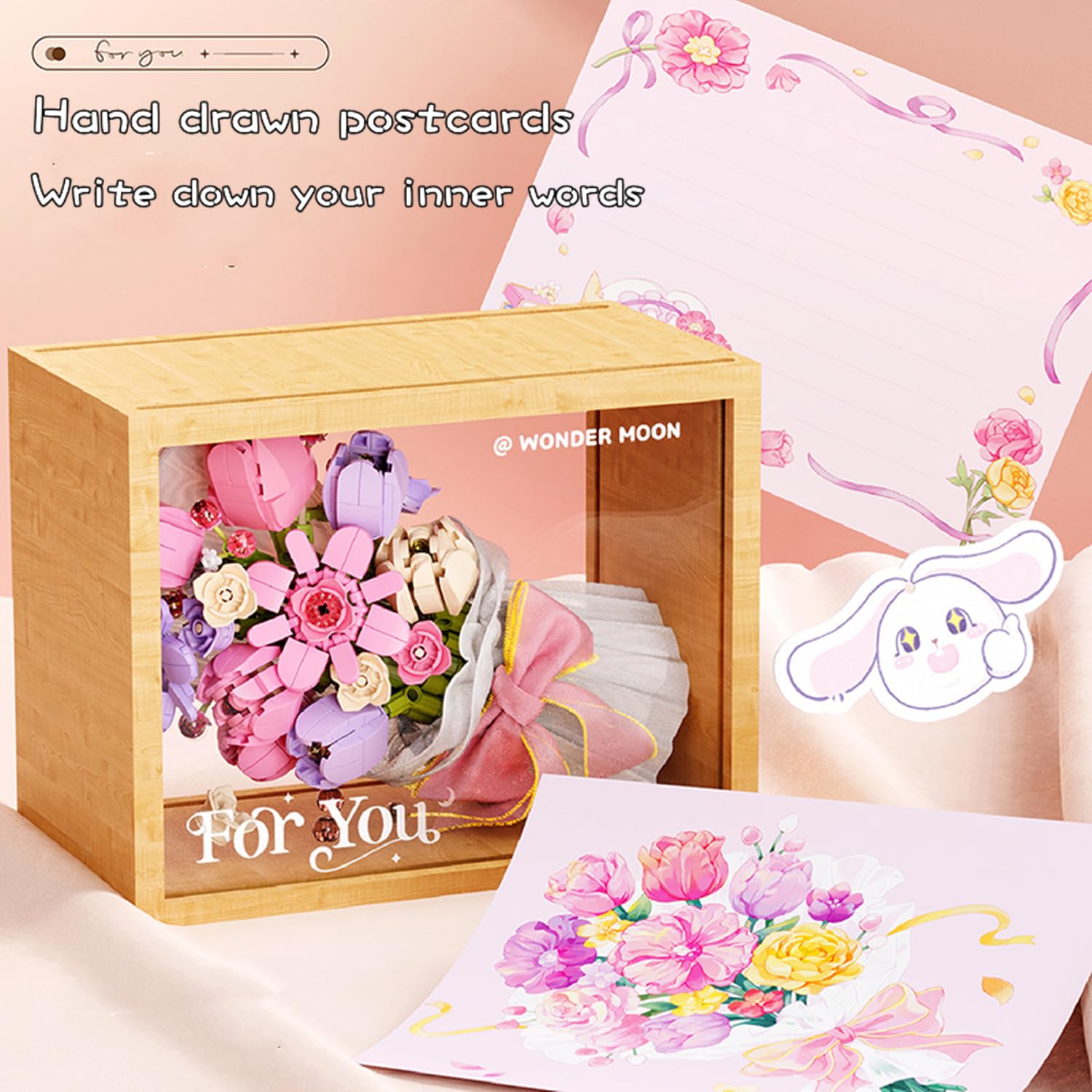 DIY Mini Bricks Flower Bouquet Building Set - Unique Home Decoration Artificial Flowers for Girls Ages 8-12 | Botanical Collection Gift Idea for Birthdays & Room Decor | Creative STEM Toy (Not Lego Compatible) 8042016