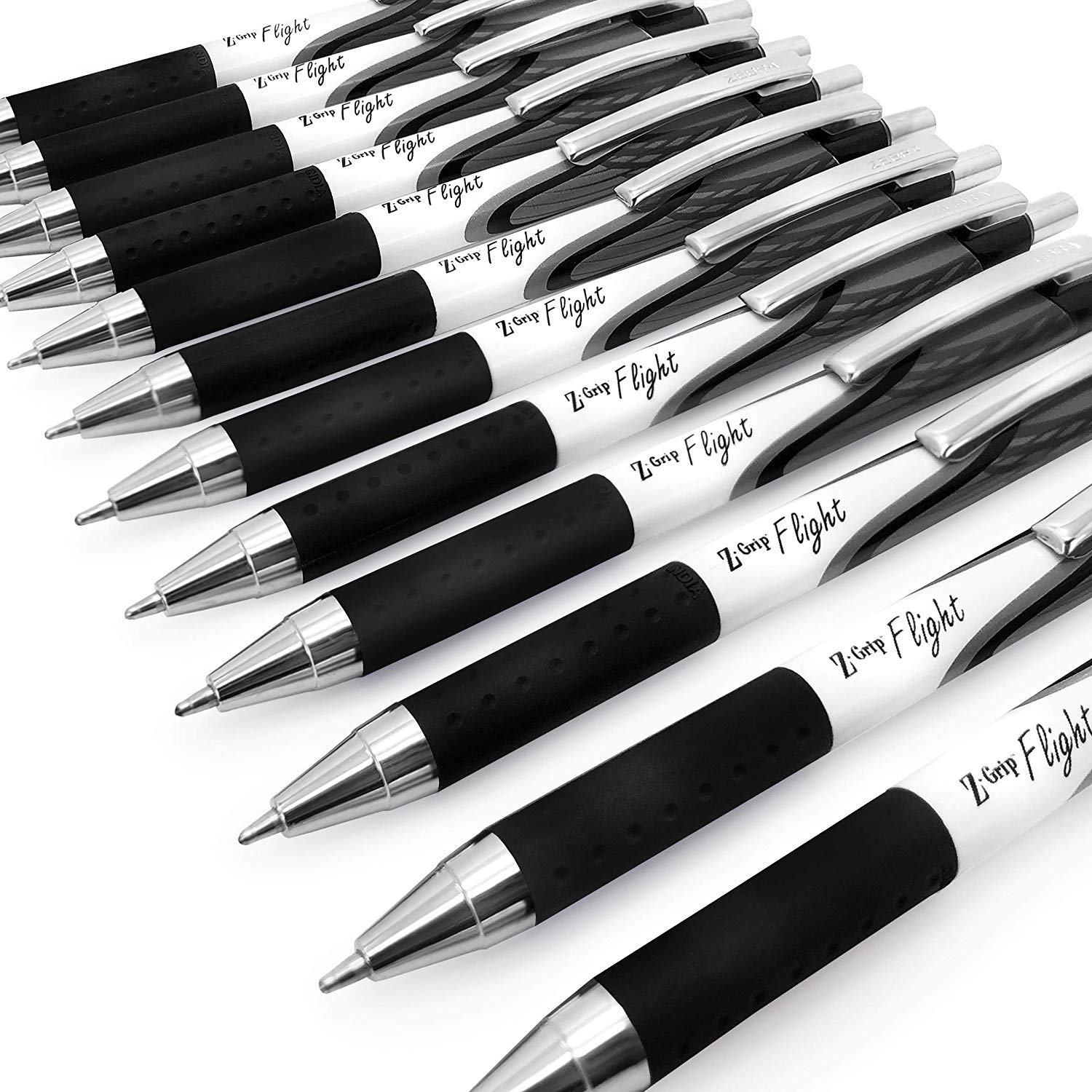 Zebra Classic Z-Grip Flight Ballpoint Pens - 1.2mm Medium Point - 20 Pack Black Ink Pens for Office, School & Everyday Writing - Smooth Writing Pens for Professionals & Students