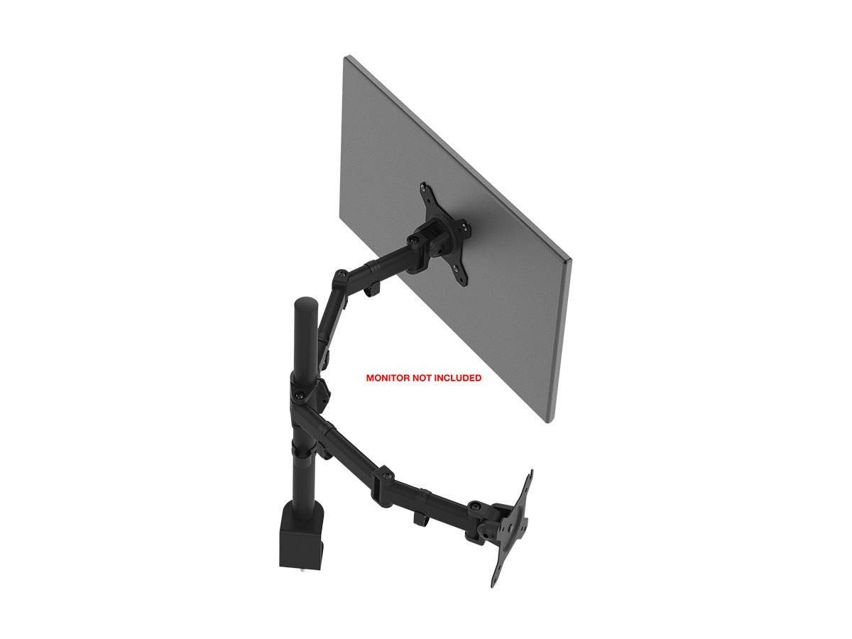 Monoprice 116246 Dual Monitor Arm Mount - Adjustable Articulating Stand for 13-32 Inch Screens, Black | Ergonomic Home Office & Gaming Setup