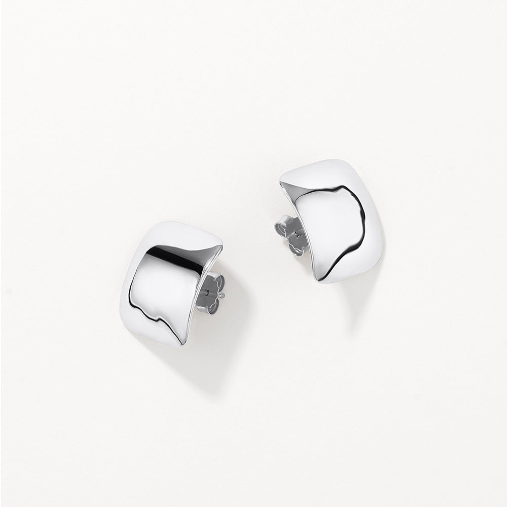 Stylish Silver Square Dome Stud Earrings for Women - Perfect for Everyday Wear, Parties & Gifts