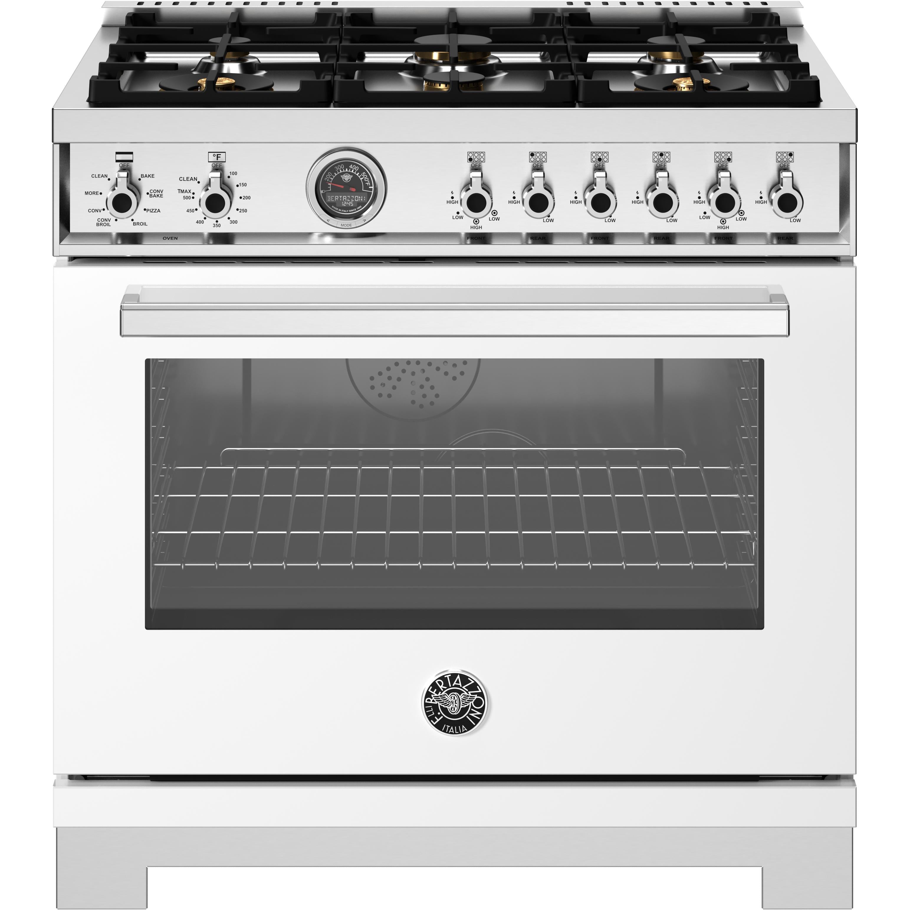 Bertazzoni PRO366BCFEPBIT 36-Inch Freestanding Dual Fuel Range - Professional Gas & Electric Oven for Home Chefs - Perfect for Gourmet Cooking & Entertaining
