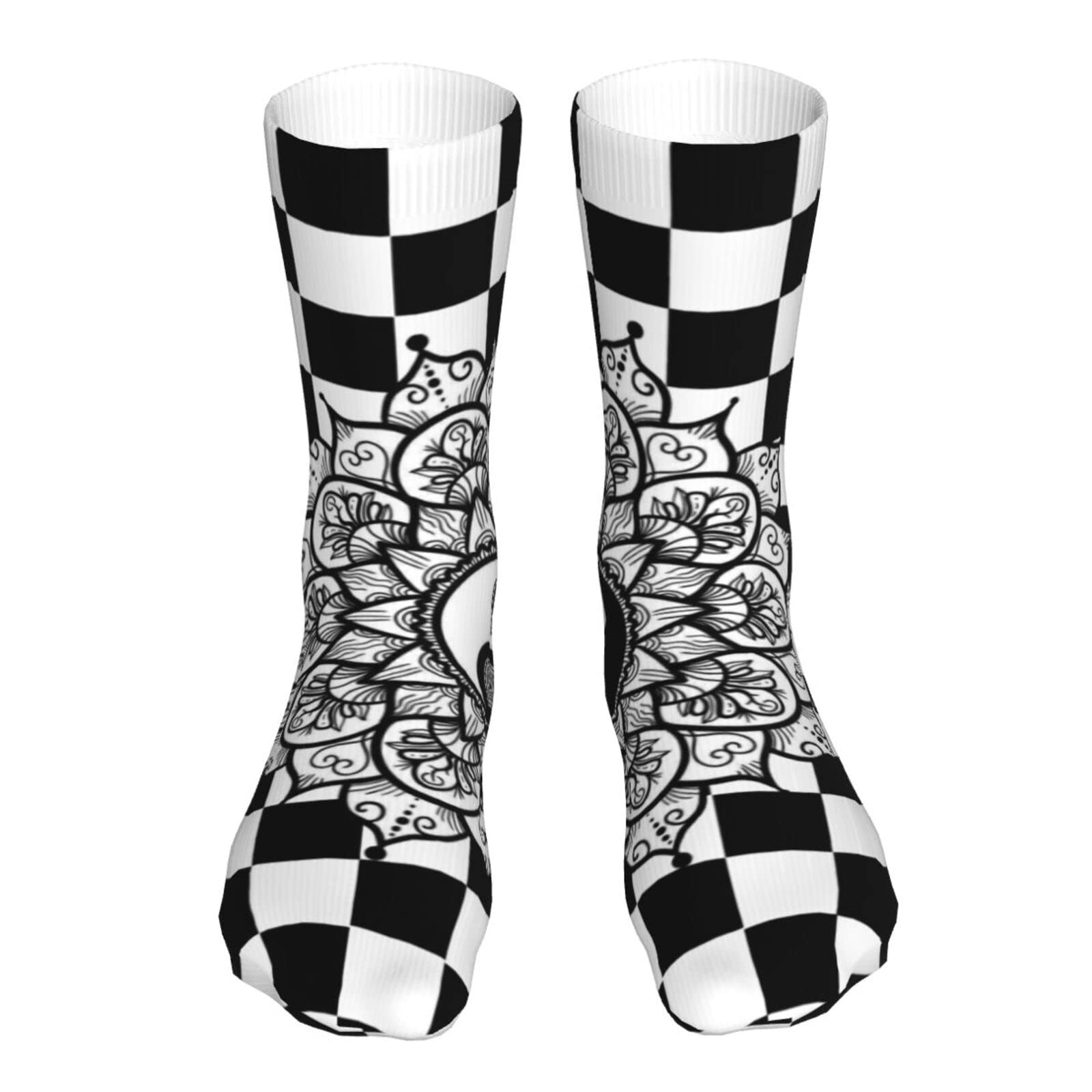 Mid-Crew Socks 16in Tube Socks for Sleeping & Office - Exotic Hibiscus Floral Pattern High Ankle Trendy Socks | Perfect for Work, Lounging & Travel