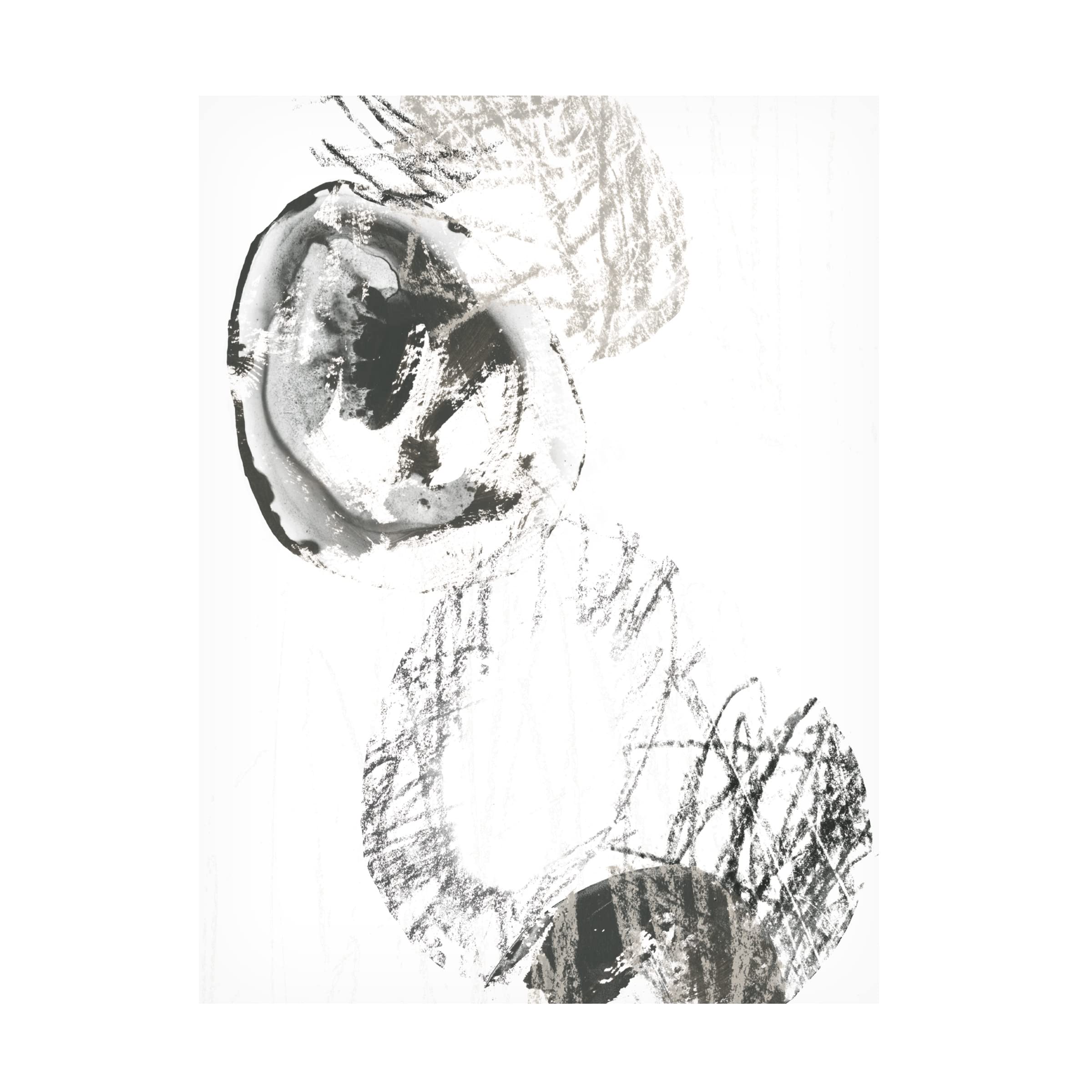 Trademark Fine Art 'Scribble Stones II' Canvas Wall Art Print by June Erica Vess - Modern Abstract Painting for Living Room, Bedroom & Office Decor