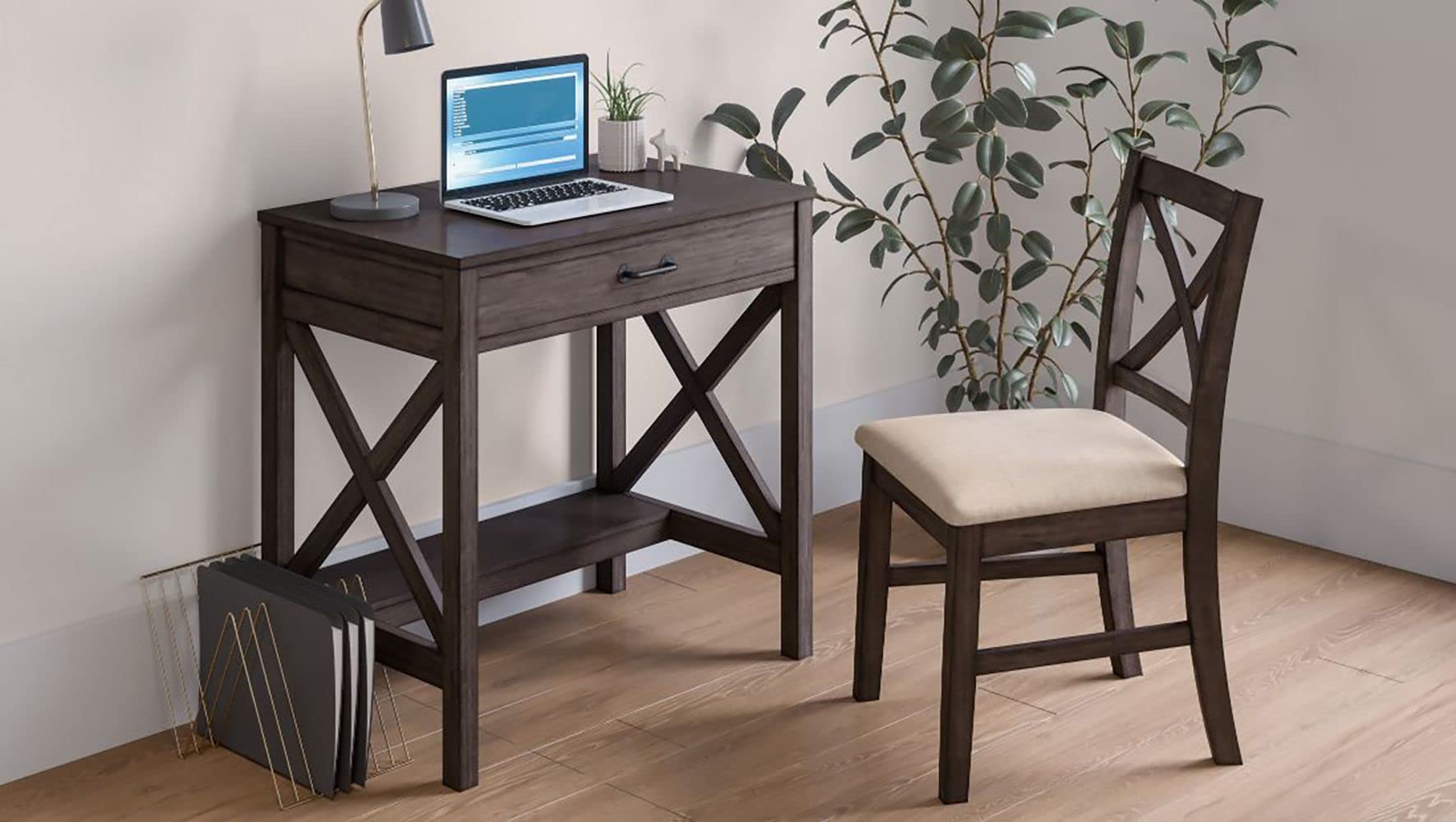 Jofran Inc. Hobson X-Back Ergonomic Office Chair - Adjustable Height Mesh Back Task Chair for Home & Office Workspace