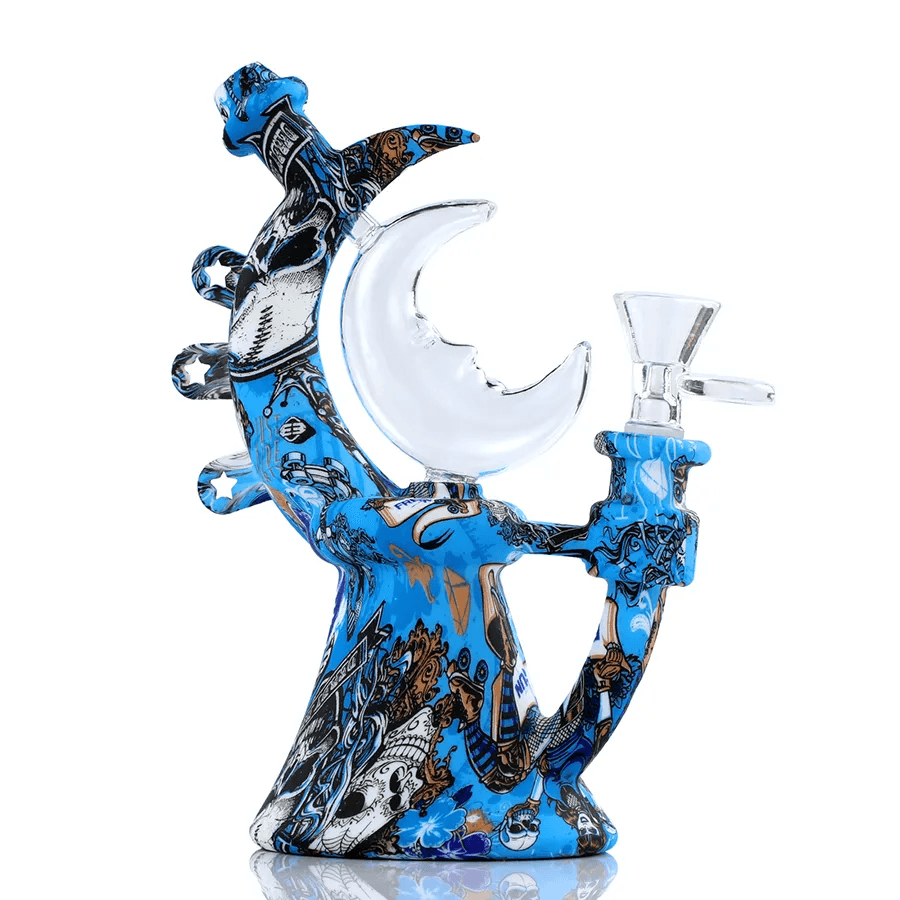 Mini Moon Bong - Silicone Water Pipe for Smoking | Lightweight & Portable Design | Perfect for Travel, Camping & Outdoor Use