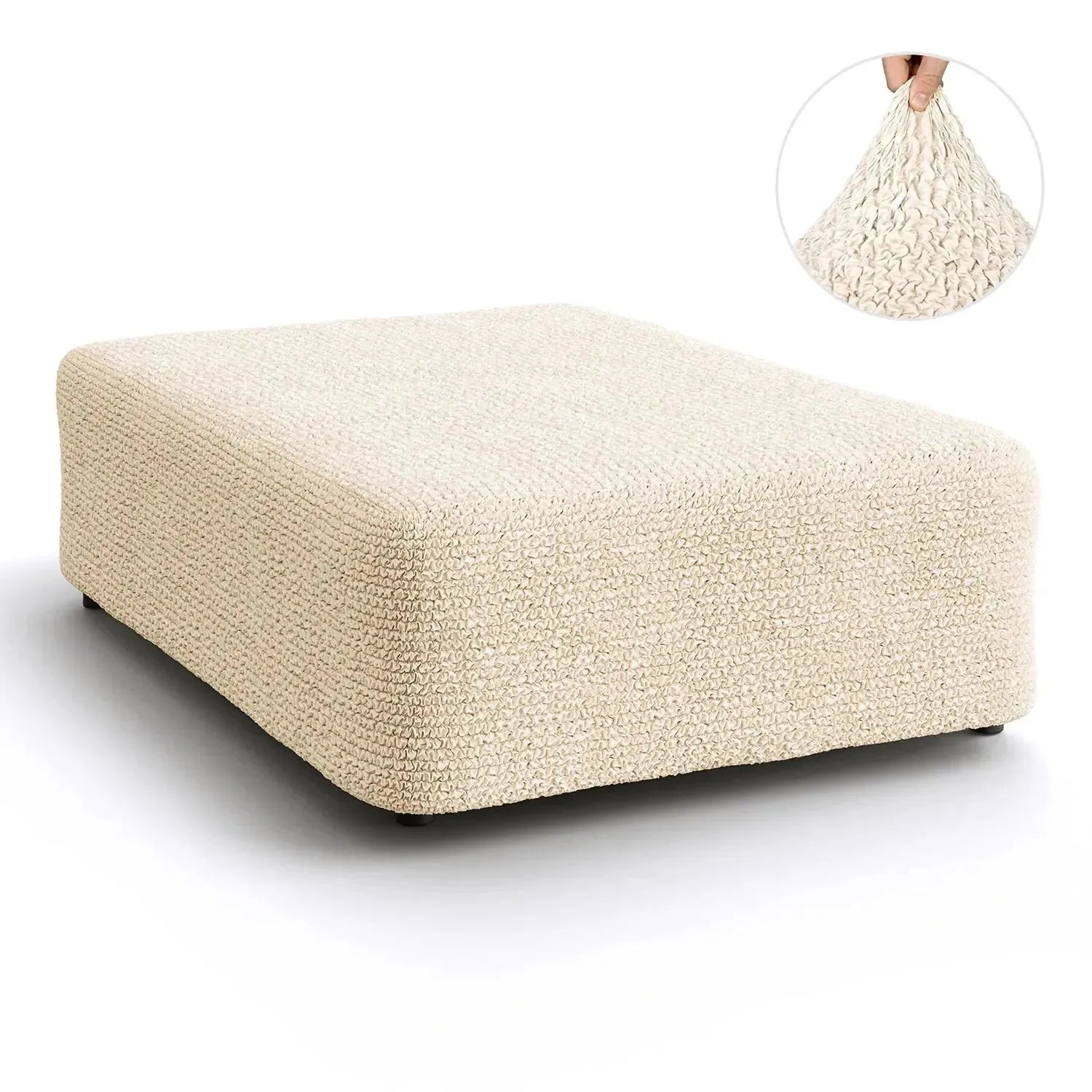Large Ottoman Slipcover - Microfiber Collection for Living Room, Bedroom & Home Decor | Washable & Durable Furniture Cover