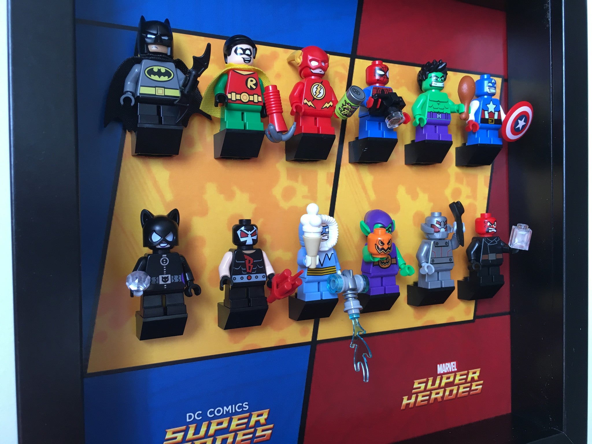 Lego® Mighty Micros DC & Marvel Super Heroes Display Frame - Showcase Your Mini Superhero Collection - Perfect for Home Decor, Office Display & Gift for Lego Fans