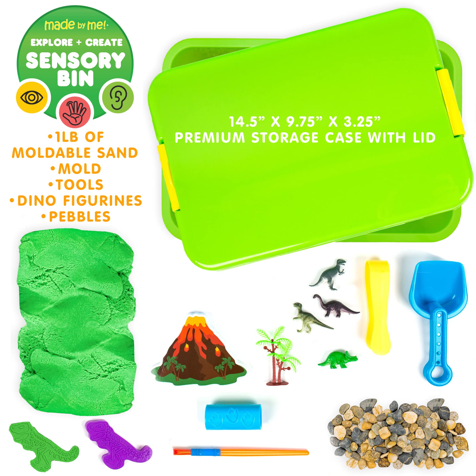 Explore + Create Dino Galaxy Sensory Bin - All-in-One Tactile Sensory Toys for Toddlers 3+ | Fine Motor Skills Development & Learning Through Play | Perfect for Preschool Activities, Autism Therapy & Sensory Play at Home