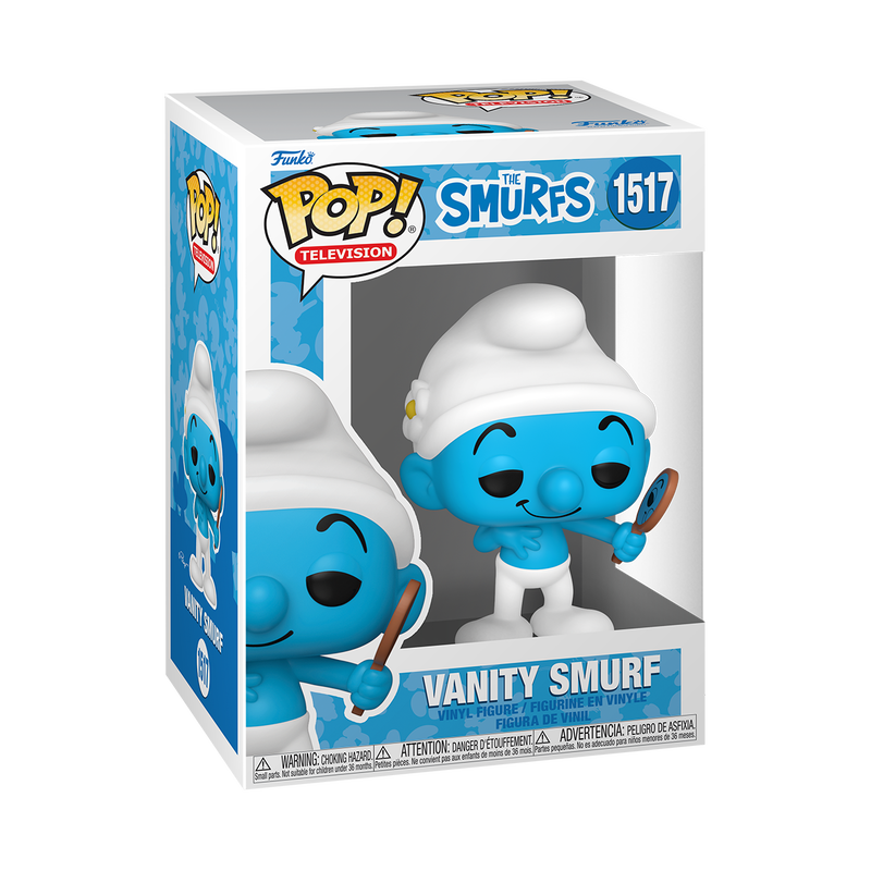 Vanity Smurf Funko Pop TV Figure #1517 with Protector Case - Collectible Toy for Display & Gifts - Perfect for Smurfs Fans & Pop Culture Enthusiasts