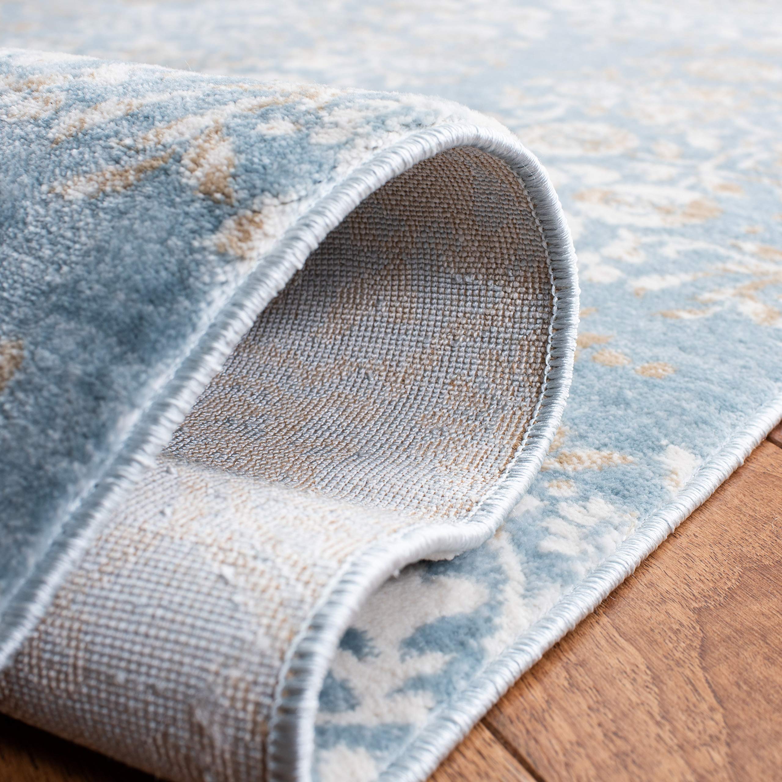 SAFAVIEH Martha Stewart 9' x 12' Area Rug - Denim Blue & Ivory (MSR0958L) | Non-Shedding, Stain-Resistant | Perfect for Entryway, Living Room, Dining Room & Bedroom