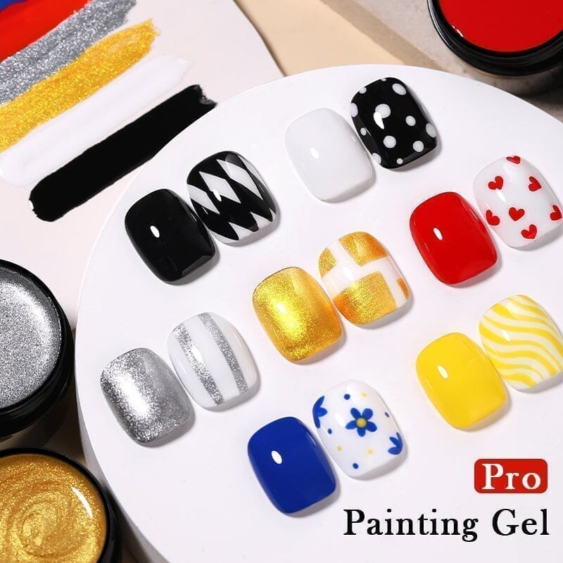 Premium Gold PRO 5ml Nail Gel Polish - Long Lasting Shine for Professional Salon & Home Manicures - Perfect for Wedding, Party & Special Occasion Nails