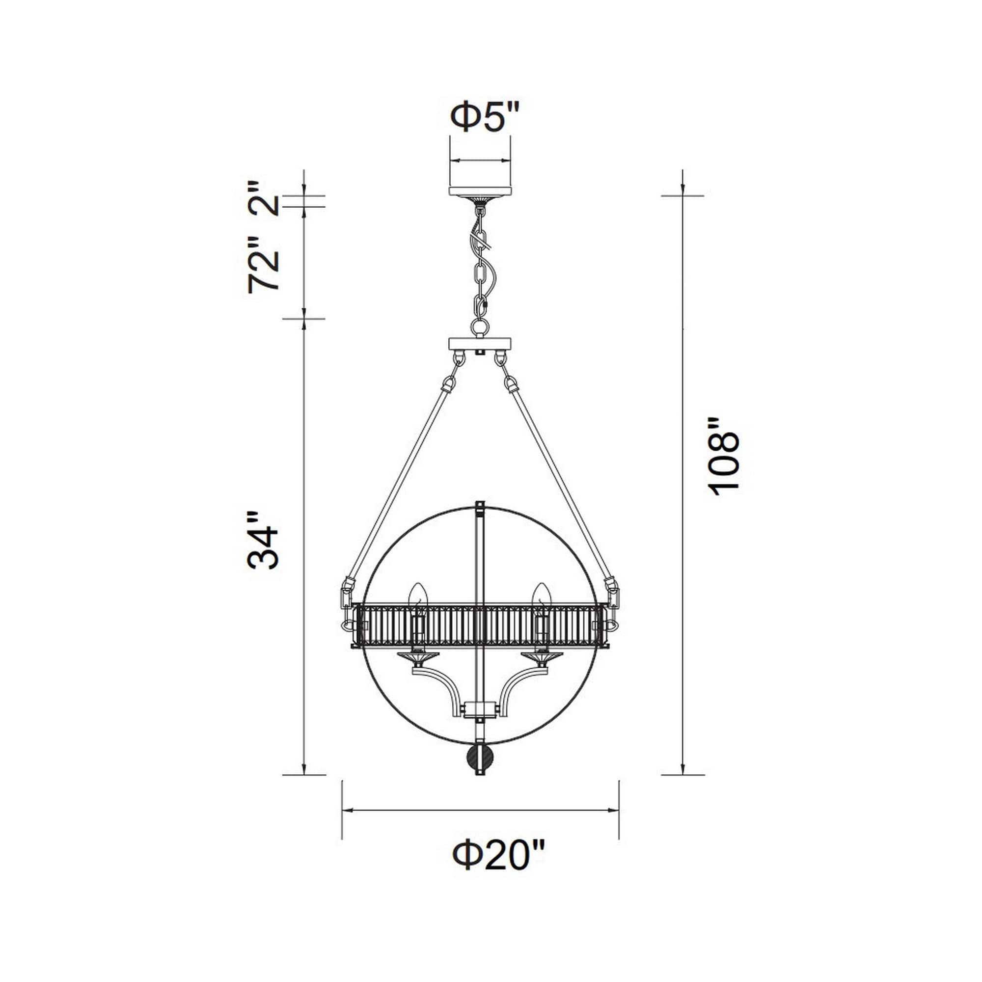 Black 4-Light Traditional Metal Chandelier by CWI Lighting - Elegant Ceiling Fixture for Dining Room, Living Room, or Bedroom Lighting