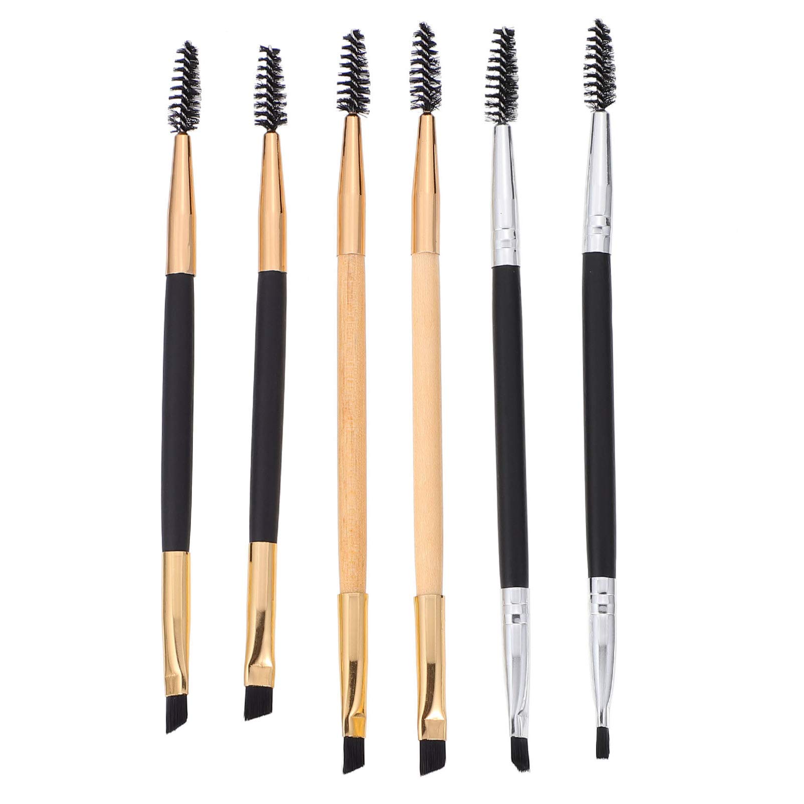 Beaupretty 6pcs Dual Ended Eyebrow & Eyelash Mascara Brush Set - Eyebrow Grooming, Eyeliner & Comb Makeup Brushes with Artificial Fiber Bristles - Perfect for Eyebrow Shaping, Lash Styling & Everyday Makeup Application
