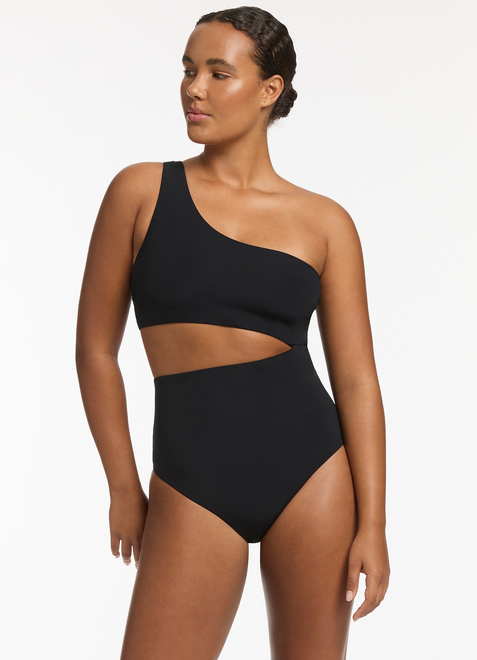 Jetset One Shoulder One Piece Swimsuit - Black | Stylish & Sexy Bathing Suit for Beach, Pool & Vacation