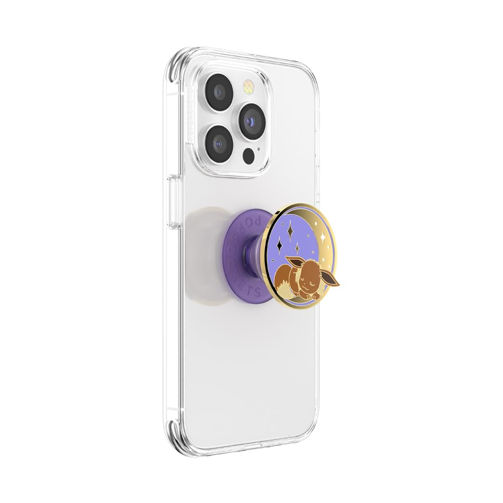 Pokemon Enamel Sleeping Eevee Phone Grip with Expanding Kickstand - PopSockets for iPhone & Android - Perfect for Gaming, Watching Videos, and Secure Phone Handling