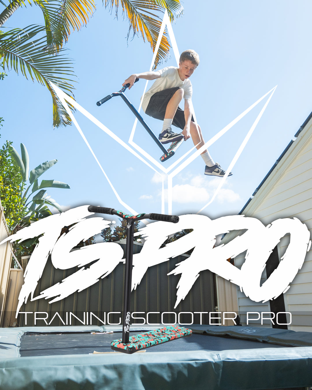 Envy TS Training Scooter Pro - Teal Camo Design | 3-Wheel Kick Scooter for Kids & Teens | Perfect for Commuting, Tricks & Outdoor Fun