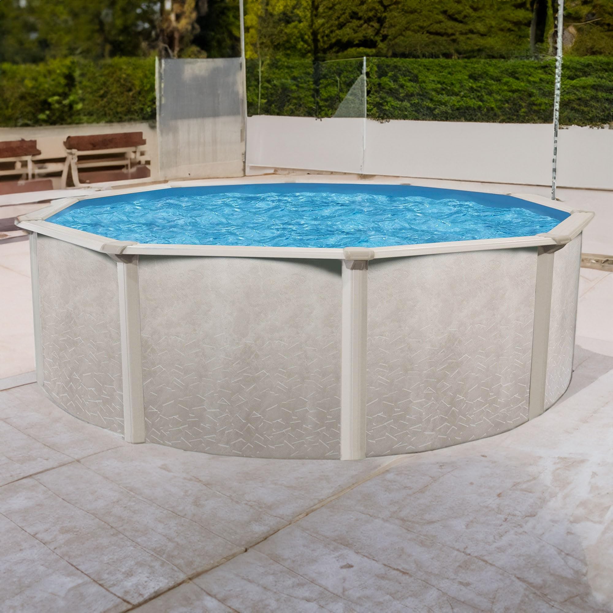18' Aquarian Steel-Frame Above Ground Swimming Pool Kit with Pump & Leaf Skimmer | Durable Phoenix Design for Backyard, Family Fun & Summer Relaxation