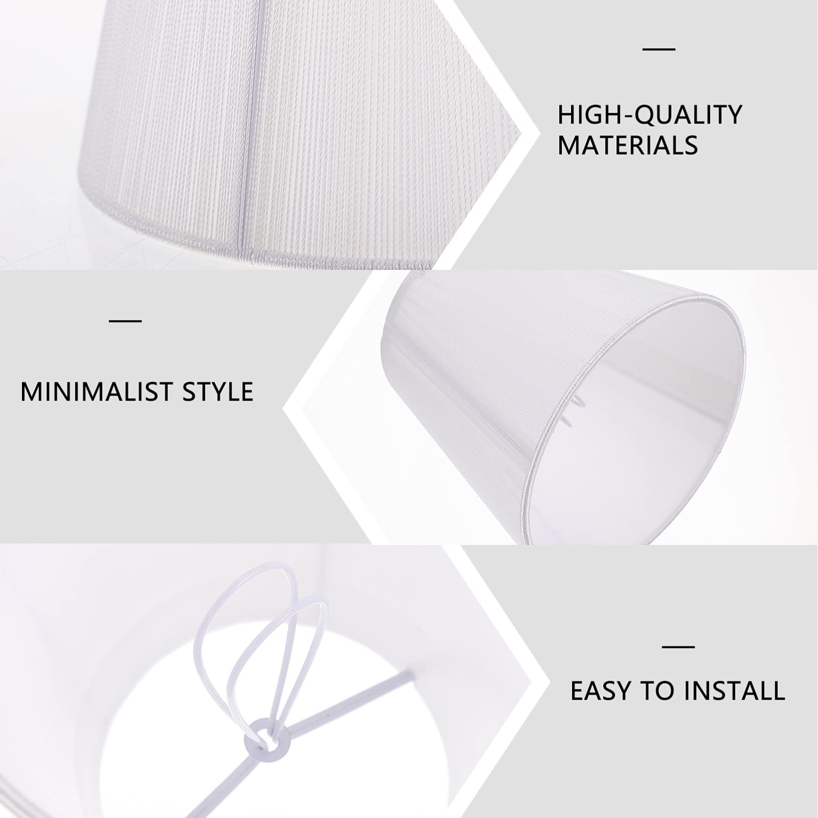 Clip Bulb Lampshade - Durable White Cloth Lamp Cover for Table & Floor Lamps - Perfect for Desk, Office, Drawing Room & Home Decor