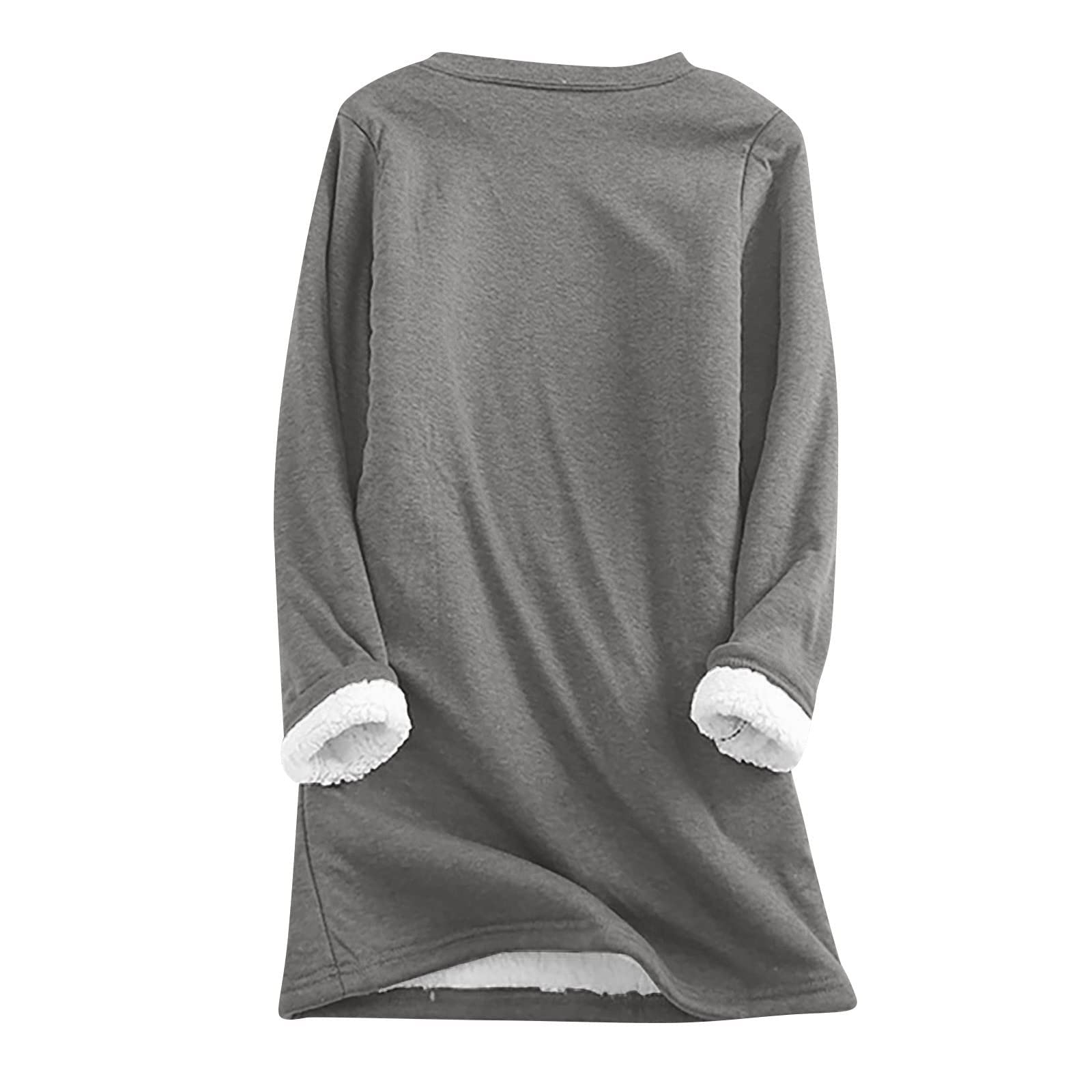 Women's Fleece Lined Thermal Long Sleeve Christmas Tree Graphic Pullover - Cozy Winter Sweater for Holiday Parties & Casual Outfits
