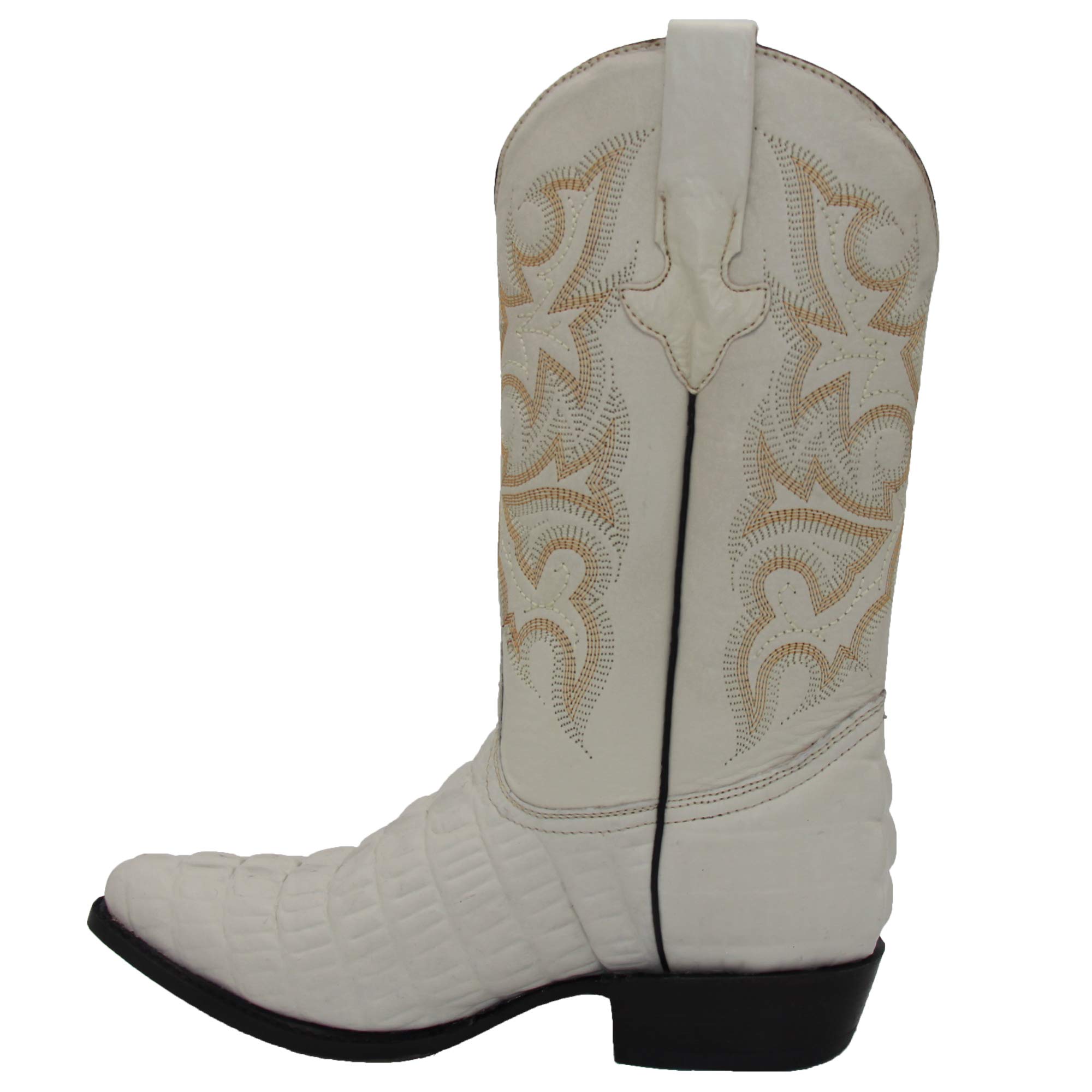 Men's Genuine Leather Cowboy Boots with Crocodile Alligator Design - Western Style Boots for Men with Free Belt - Perfect for Rodeo, Country Dancing & Western Fashion