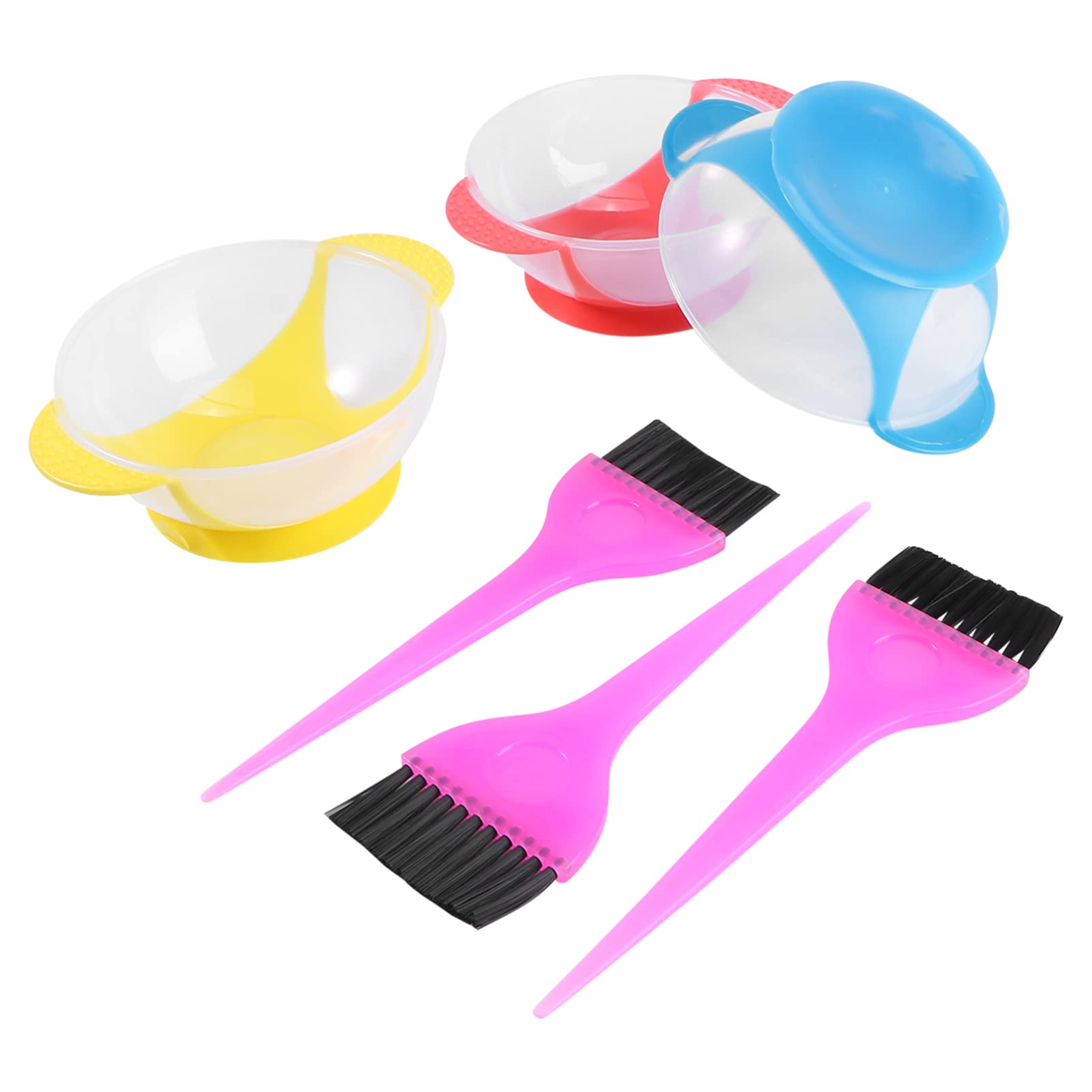 FRCOLOR Professional Hair Dye Brush Set - 3 Piece Hair Coloring Kit with Mixing Bowls for Salon & Home Use - Perfect for DIY Hair Coloring, Highlights, and Root Touch Ups