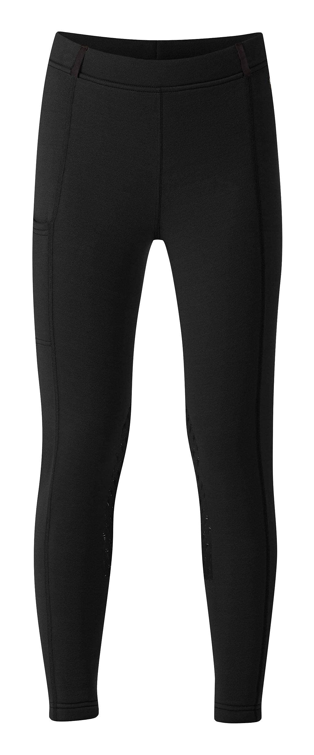 Kerrits Kids Power Stretch Fleece Knee Patch Winter Horse Riding Tights - Warm Polartec Equestrian Leggings with Pocket for Girls & Boys | Perfect for Cold Weather Riding Lessons & Stable Activities