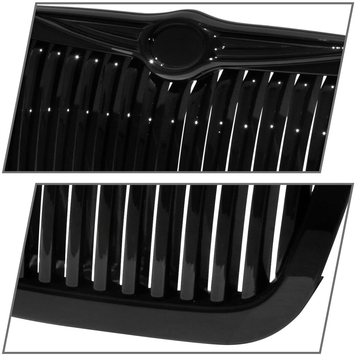 2011-2014 Chrysler 300 & 300C Gloss Black Front Upper Grille Replacement - SRT Style Vertical Design Grille for Enhanced Style & Performance | Perfect for Car Upgrades & Customization