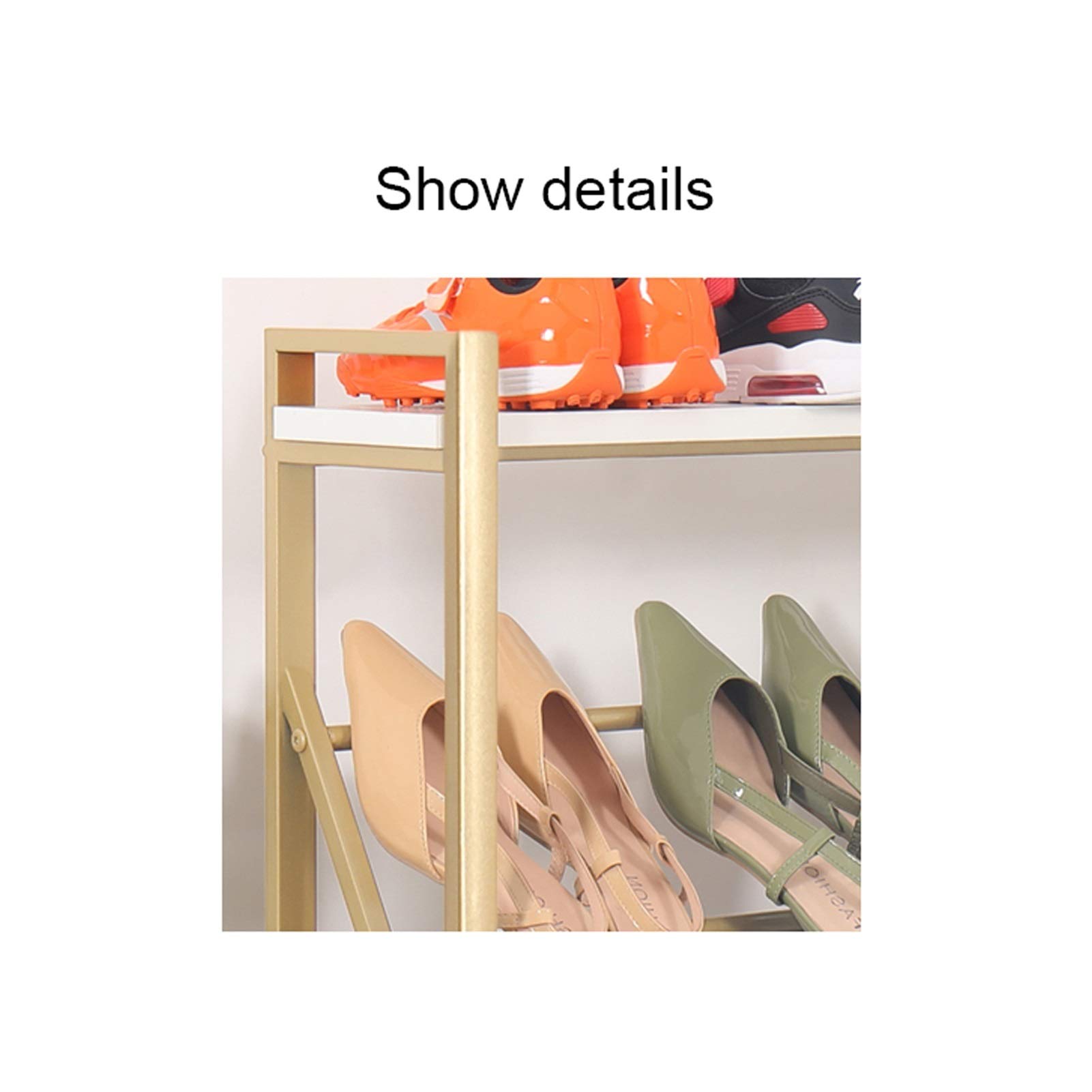 4-Tier Stackable Metal Shoe Rack - Heavy Duty Shoe Storage Organizer for Entryway, Living Room, Hallway & Cloakroom - Space Saving Shoe Shelf for Sneakers, Boots & Heels (Size C) - Perfect for Small Apartments & Closet Organization