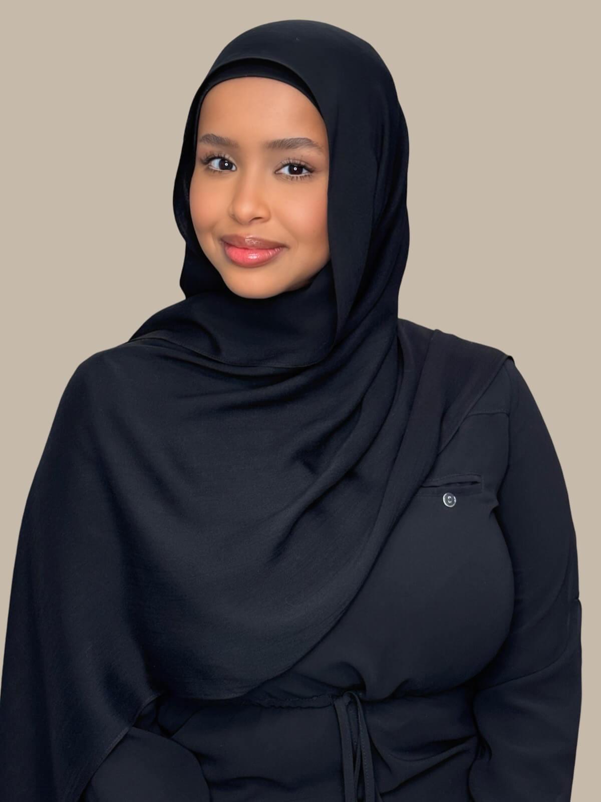 Premium Cotton Modal Hijab Scarf - Soft & Breathable Black Head Cover for Women - Perfect for Daily Wear, Prayer, and Fashion Accessories