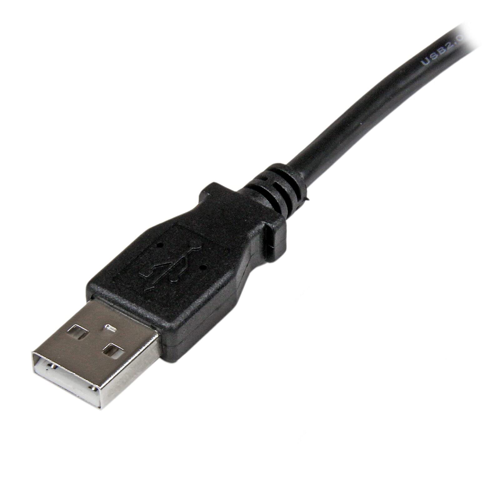 StarTech.com 1m USB 2.0 A to Left Angle B Cable Male to Male - High Speed Printer Scanner Cable for Hard-to-Reach Devices - Perfect for Narrow Spaces, POS Systems, Medical Equipment & Office Setups