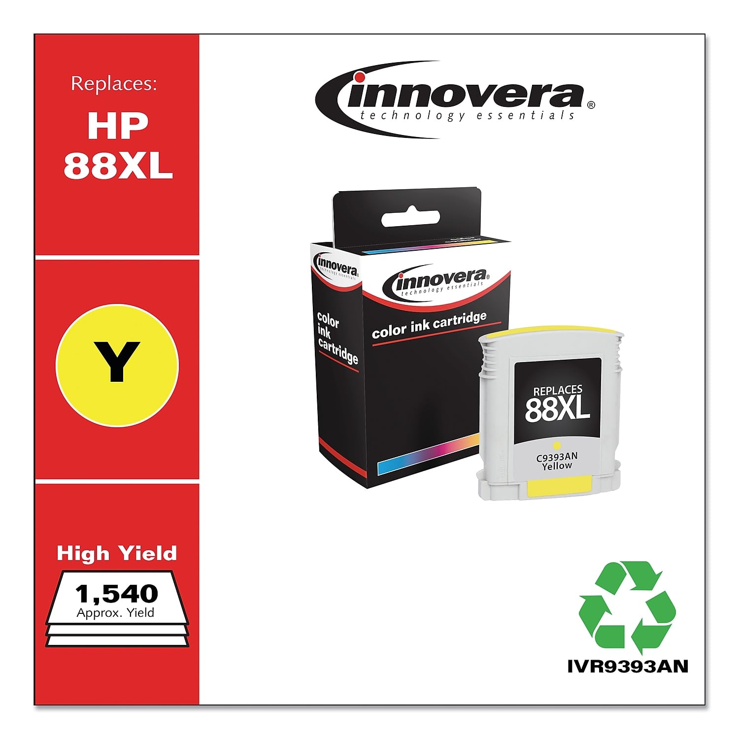 Innovera IVR9393AN Remanufactured C3939AN 88XL High-Yield Ink Cartridge - Compatible with HP Printers | Ideal for Home Office & Small Business Printing Needs