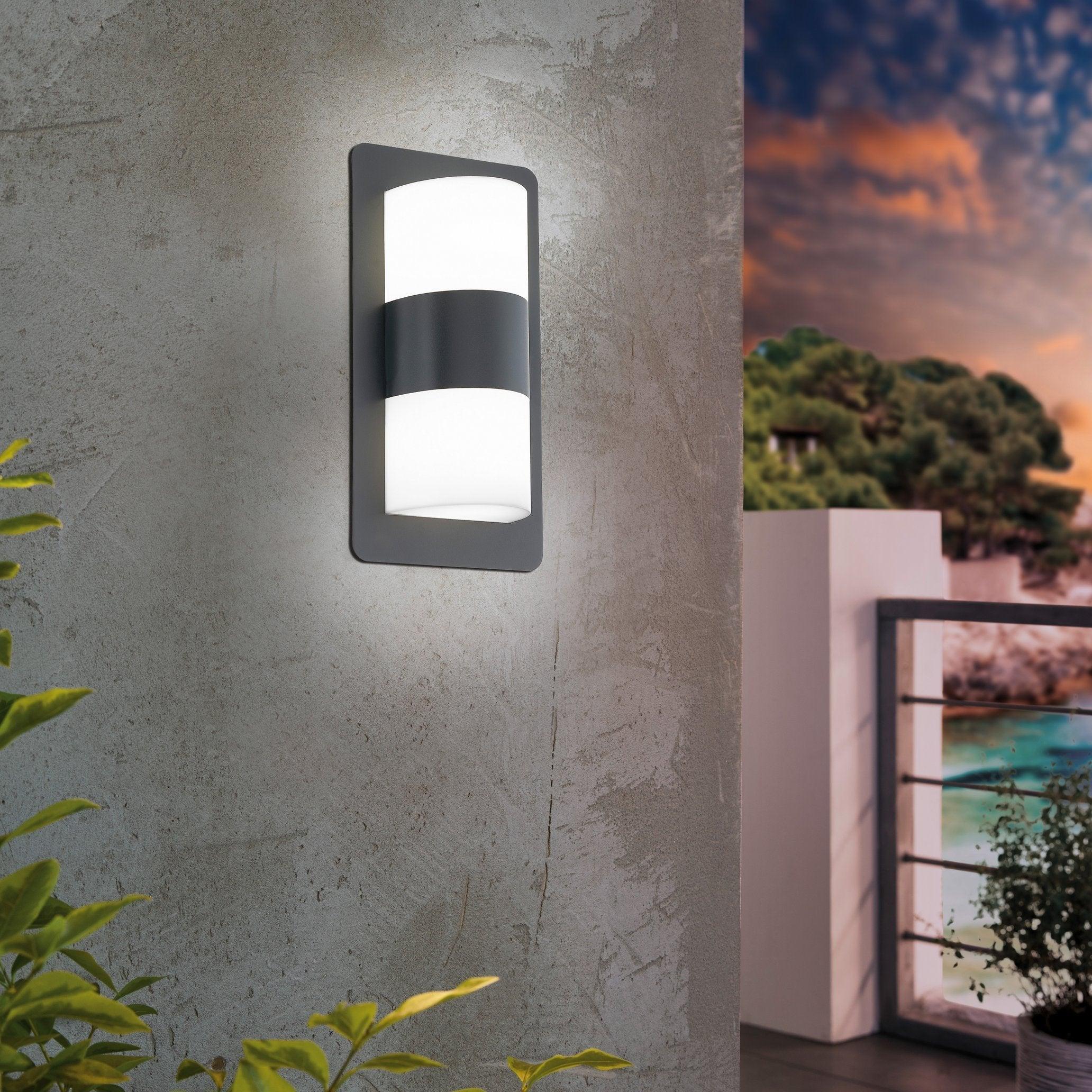 Eglo Cistierna IP44 Grey Outdoor Wall Light - Waterproof Exterior Sconce for Porch, Garden, and Patio Lighting
