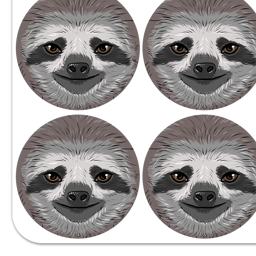 Adorable Sloth Face Planner Stickers - Cute Calendar & Scrapbooking Decals for Bullet Journals, DIY Crafts, and School Supplies (50-Pack) | Perfect for Scrapbooking, Planner Decorations, and Gift Wrapping