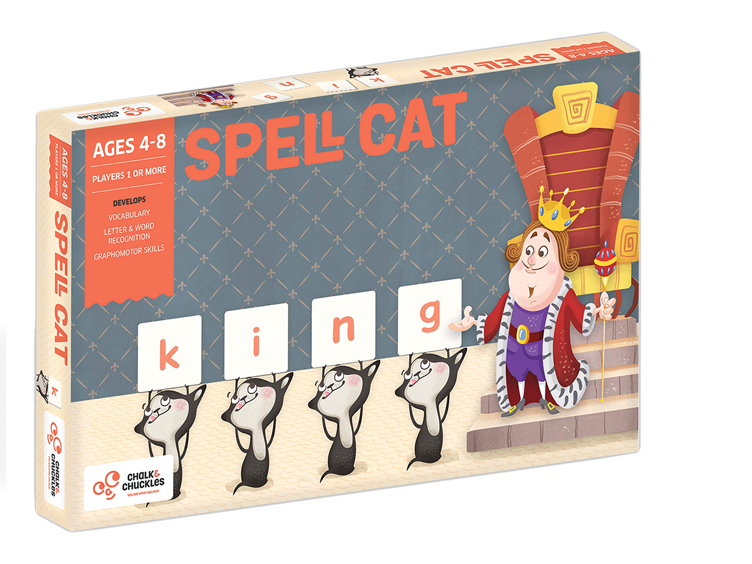 Spell Cat Educational Board Game for Kids - Fun Word Spelling & Vocabulary Learning Game - Perfect for Family Game Night & Classroom Activities