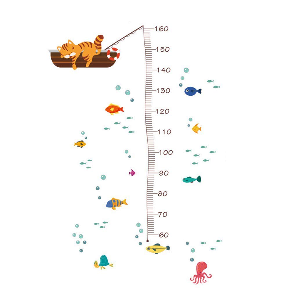 Farmhouse Wall Decor Cartoon Animal Stickers - Height Ruler for Kids Room
