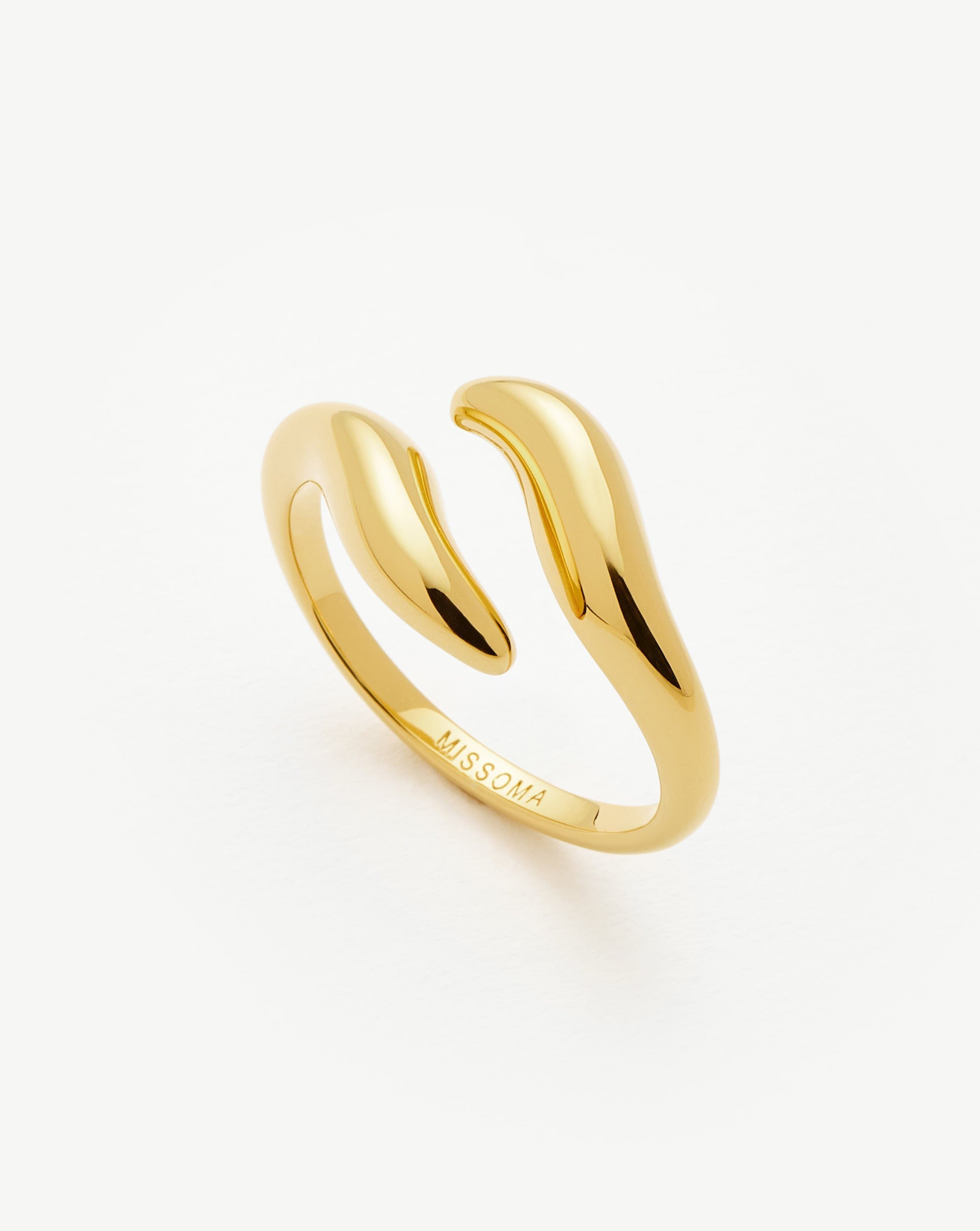Savi Signature Open Ring - 18k Gold Vermeil Stackable Ring for Women, Minimalist Dainty Jewelry Gift for Her | Perfect for Everyday Wear, Layering & Special Occasions