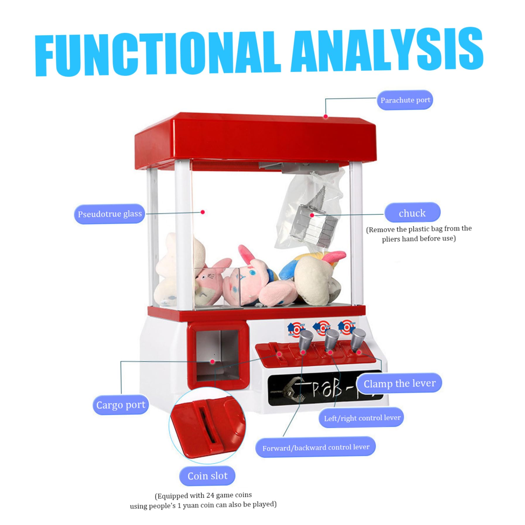 Kalastussaari Claw Machine for Kids - Mini Arcade Claw Game Toy - Fun Prize Grabber for Birthday Parties & Family Game Nights
