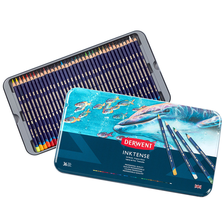 Derwent Inktense Colored Pencils Set of 36 - Vibrant Watercolor Pencils for Artists, Sketching & Illustration - Perfect for Watercolor Painting, Adult Coloring Books & Mixed Media Art Projects