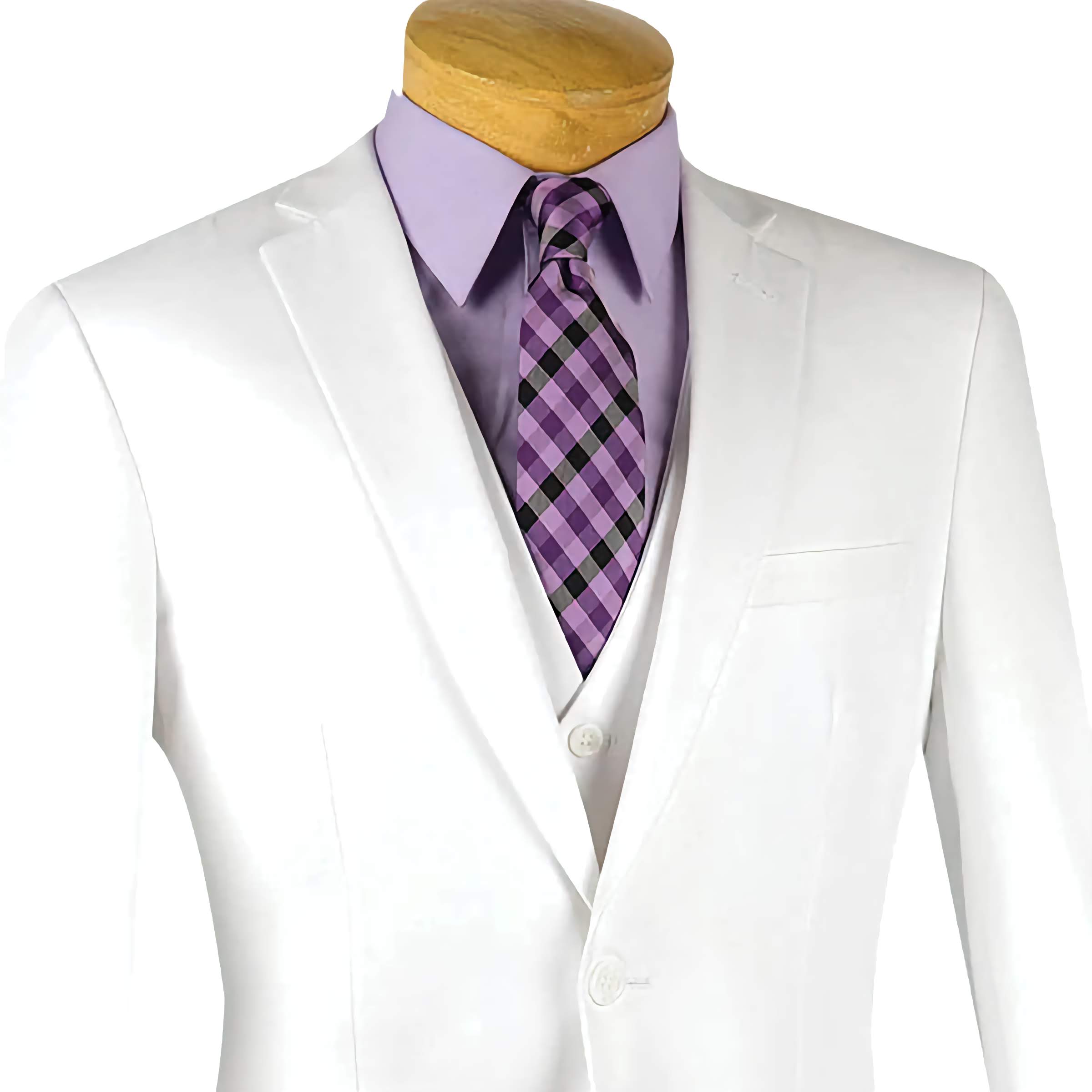 Slim Fit Men's 3 Piece Suit - 2 Button Formal Business Blazer Set in White | Wedding, Office & Special Occasion Wear