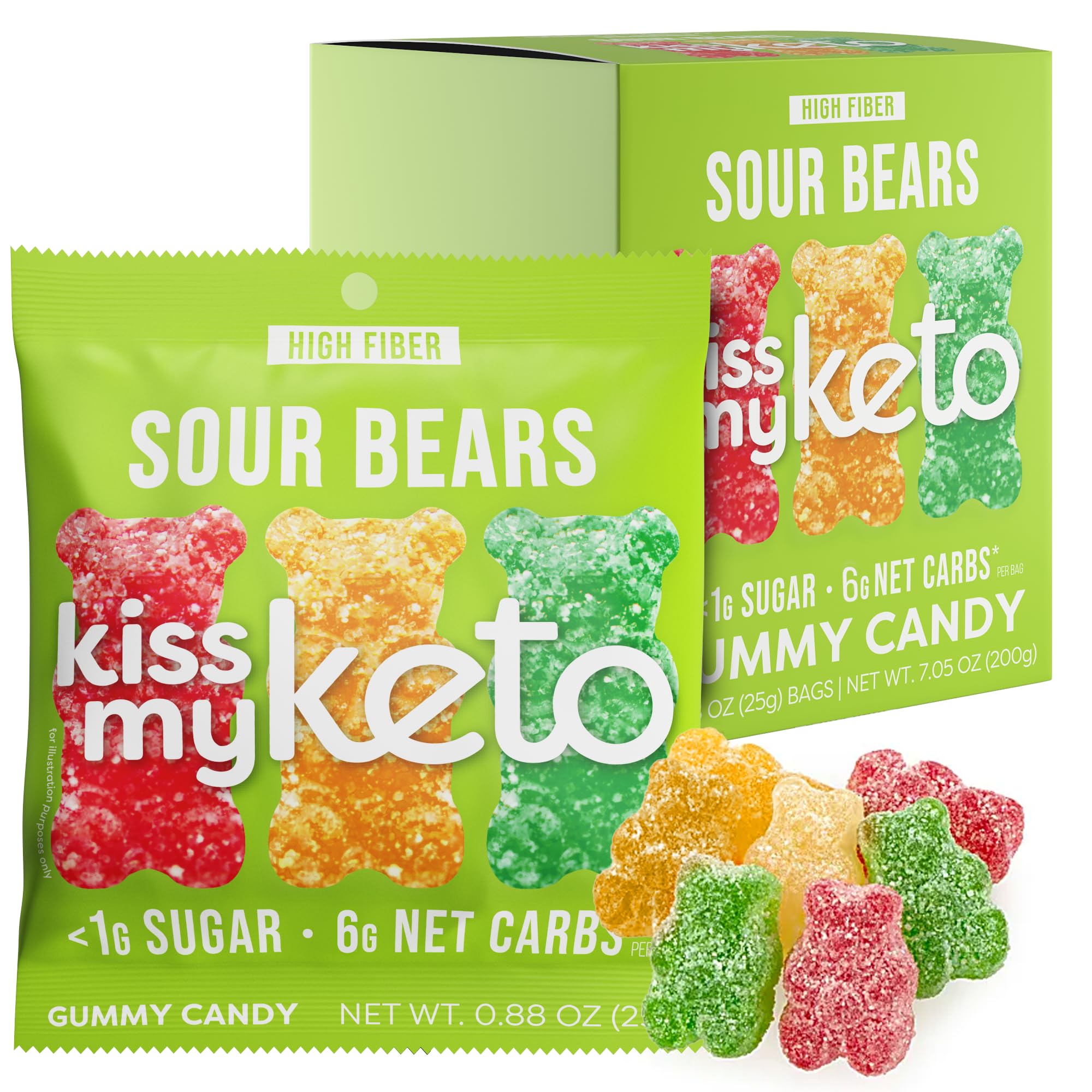 Keto Gummy Bears - Low Carb Vegan Candy for Snacking (8-Pack)