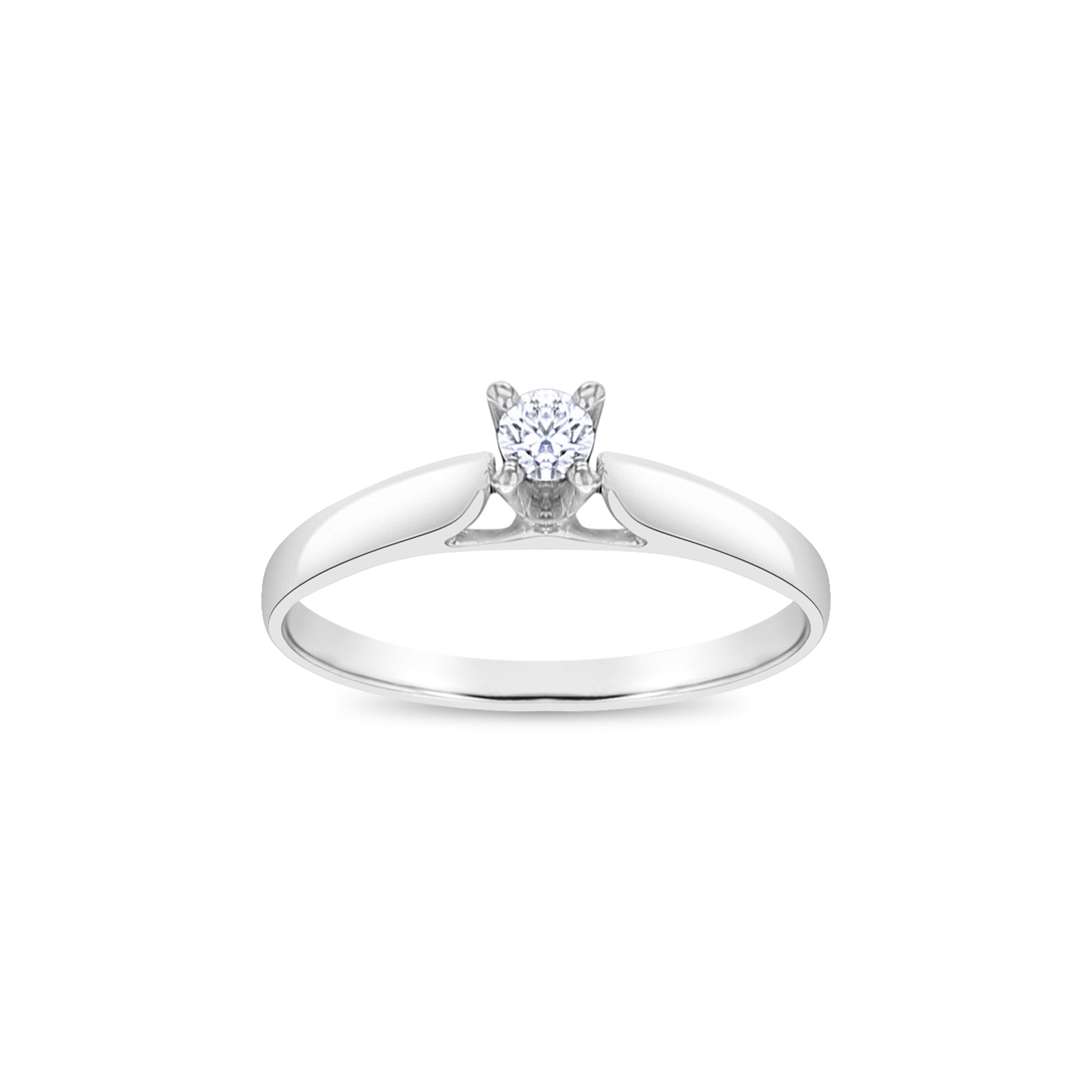 0.25 Carat Solitaire Diamond Engagement Ring - 14K White Gold for Women - Perfect for Proposals, Anniversaries & Romantic Occasions