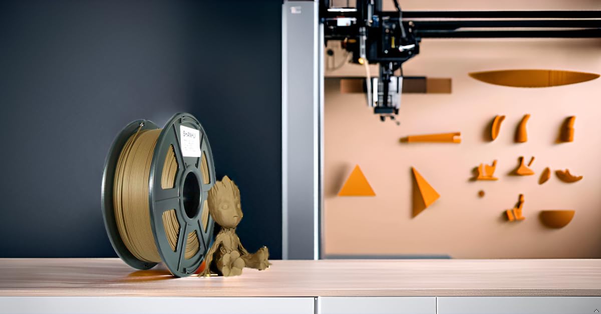 Dark Wood Walnut PLA Filament 1.75mm - 1KG Spool with 30% Real Wood Fiber for 3D Printing | Perfect for Wooden Models, Home Decor & DIY Crafts