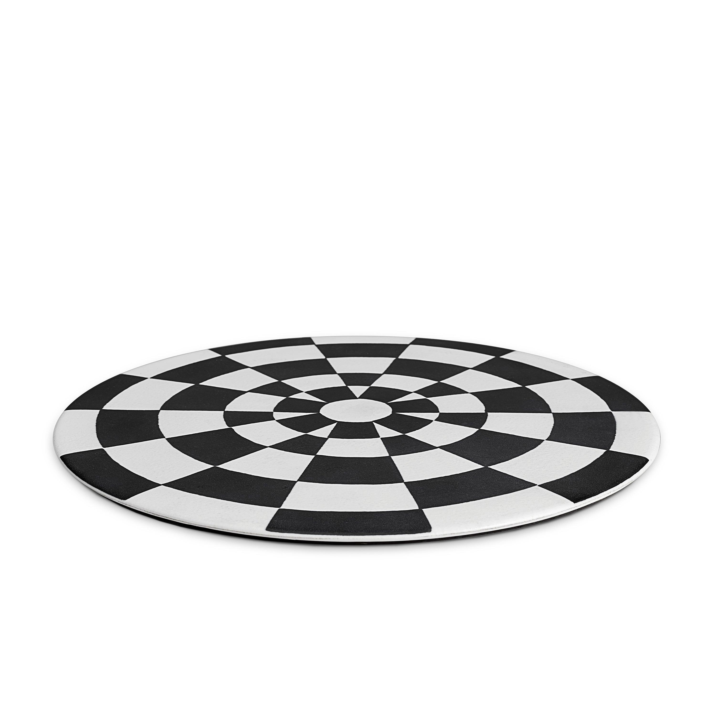 Damier Pattern Charger Platter - Elegant Serving Tray for Parties, Weddings & Home Decor - Perfect for Charcuterie, Cheese & Appetizer Presentation