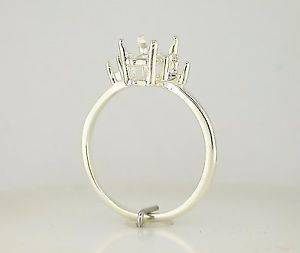 Solid Sterling Silver or 14kt Gold Marquise Ring Setting - 6x3mm & 16x8mm Sizes with Accents, Pre-Notched, Size 7 - Perfect for Engagement Rings, Wedding Bands & Jewelry Making