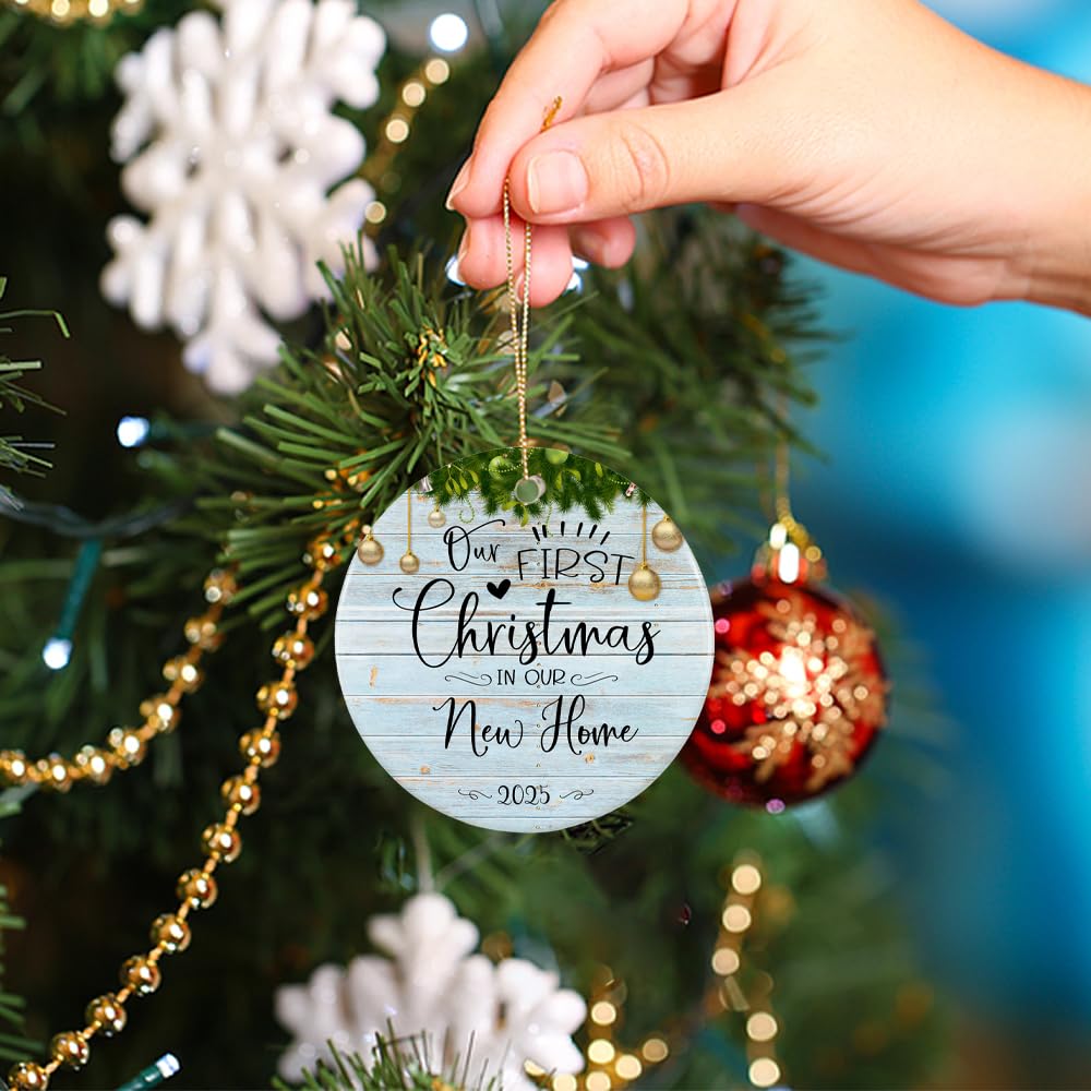 2025 First Christmas in Our New Home Ornament - Personalized Housewarming Gift for New Homeowners - Perfect for Christmas Tree Decor & New Home Celebration