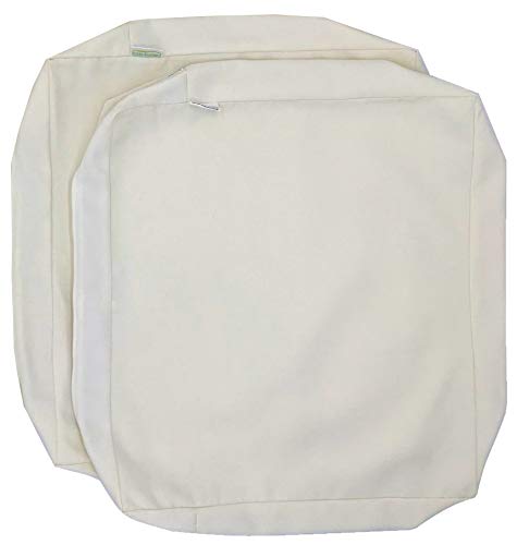 Premium Waterproof Patio Chair Cushion Covers - UV Resistant Indoor/Outdoor Furniture Protector (Cream White, 20x18x4 Inches, Set of 2) - Perfect for Deck, Garden, Poolside & Porch Use