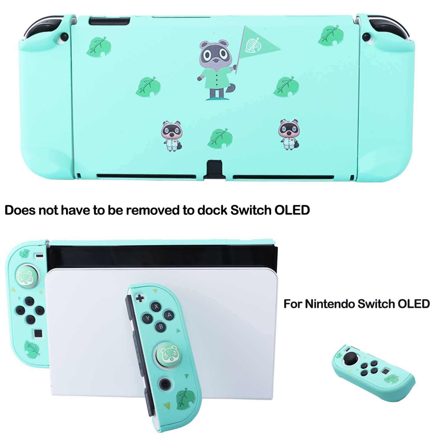 YOOWA Nintendo Switch OLED Animal Crossing Accessories Bundle - Carrying Case, Protective Cover, Screen Protector & Game Card Holder for 2021 Model | Perfect for Travel, Gaming Parties & Home Entertainment