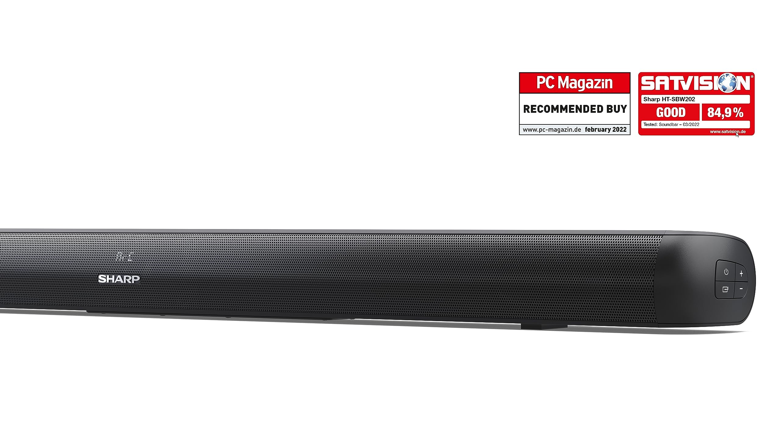 SHARP HT-SBW202 2.1 Channel Soundbar with Wireless Subwoofer - 200W Slim Bluetooth Speaker for TV, Home Theater & Streaming | HDMI ARC, Optical, USB, AUX Inputs | Wall Mountable or Tabletop Setup - Perfect for Movies, Gaming & Music (Black)