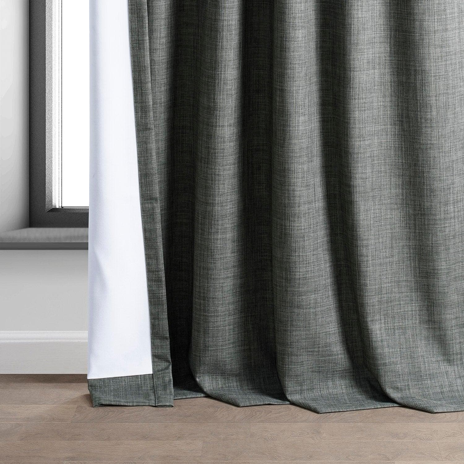 Premium Dark Grey Blackout Curtains - Thermal Insulated Linen Window Drapes for Bedroom & Living Room - Noise Reducing Hotel Style Curtain Panels (52x84 inches) - Perfect for Home Theater, Nursery & Shift Workers