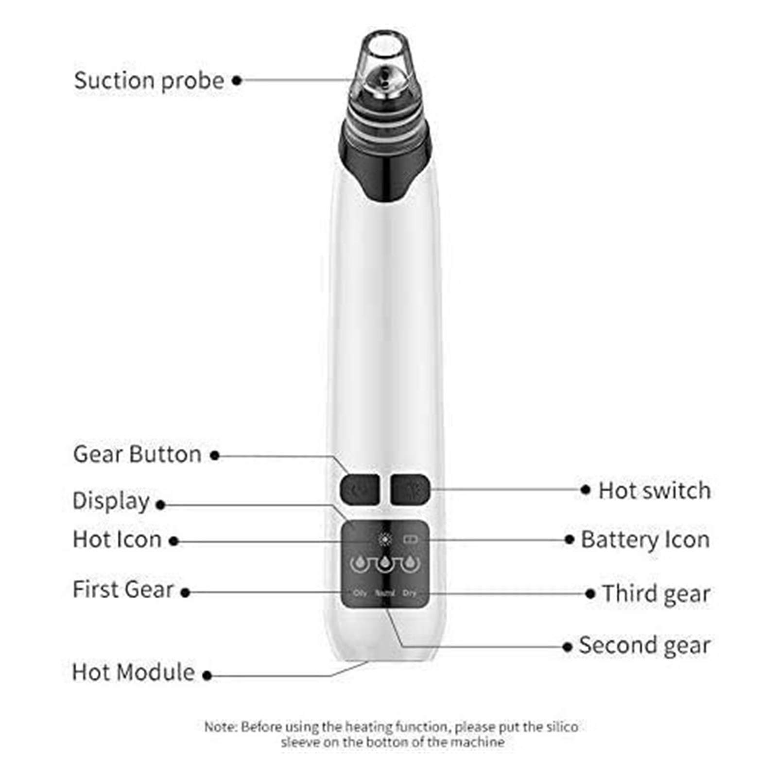 Electric Blackhead Remover Kit - USB Rechargeable Facial Pore Cleanser & Acne Extractor Tool with LED Display | Professional Blackhead Suction for Clear Skin | Perfect for Daily Skincare Routine & Spa Treatments